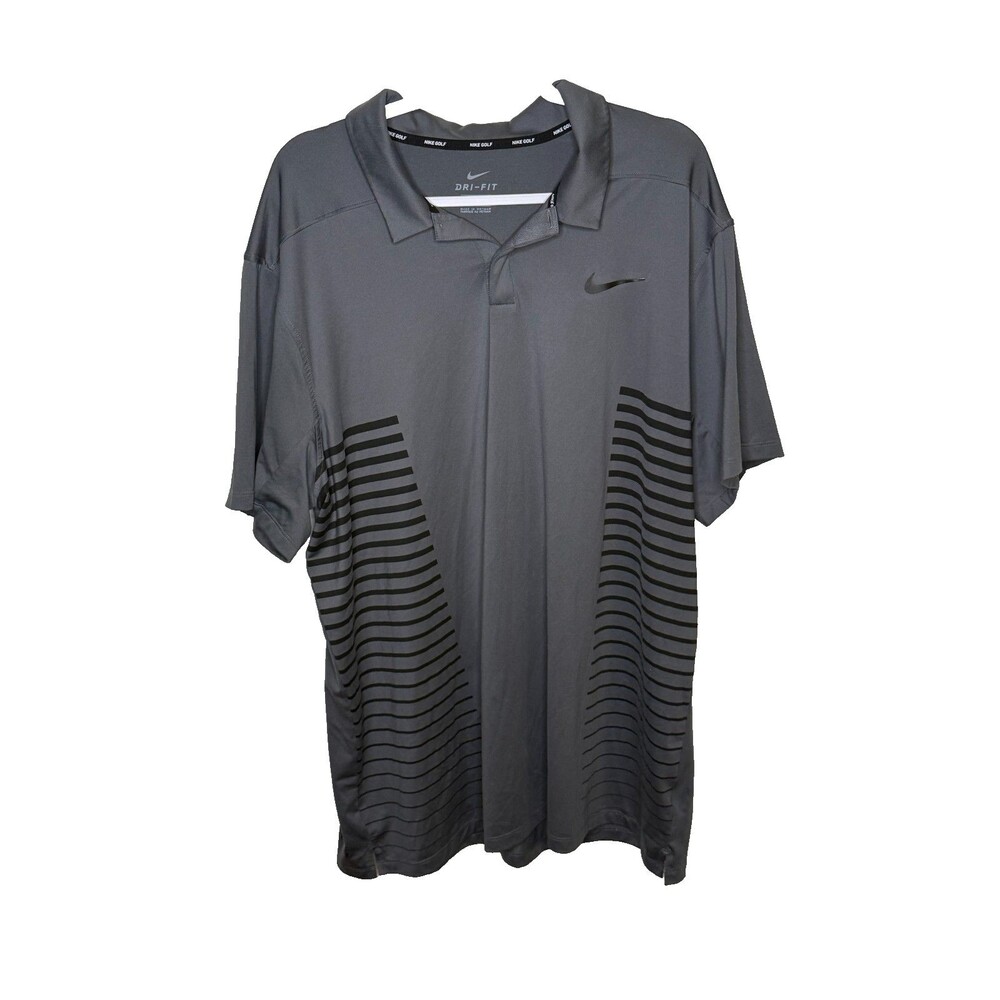 Nike Men’s XXL Golf Dri-Fit Short Sleeve Gray Golf Polo